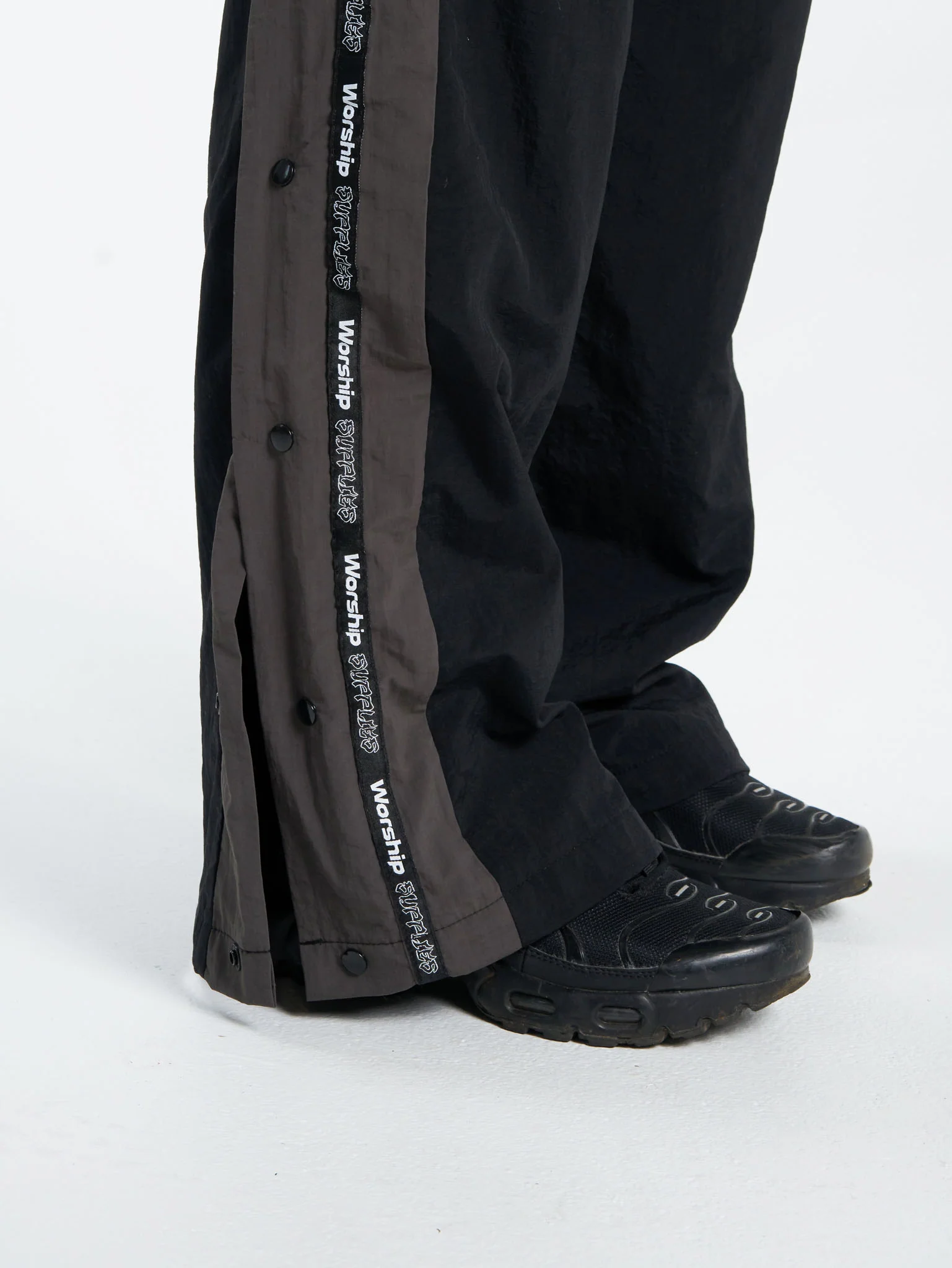 Win Win Crushed Nylon Track Pant - Black - Image 5