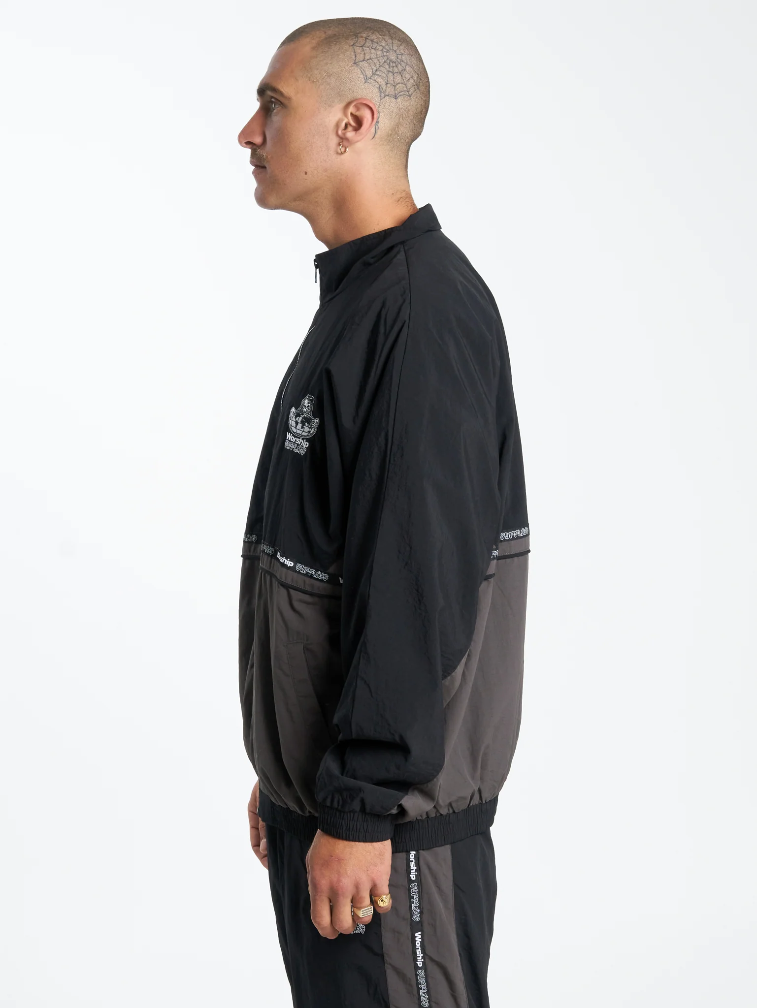 Win Win Nylon Track Jacket - Black - Image 3