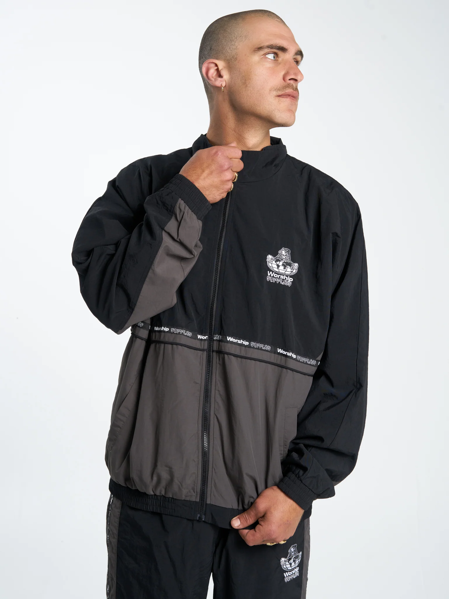 Win Win Nylon Track Jacket - Black - Image 5