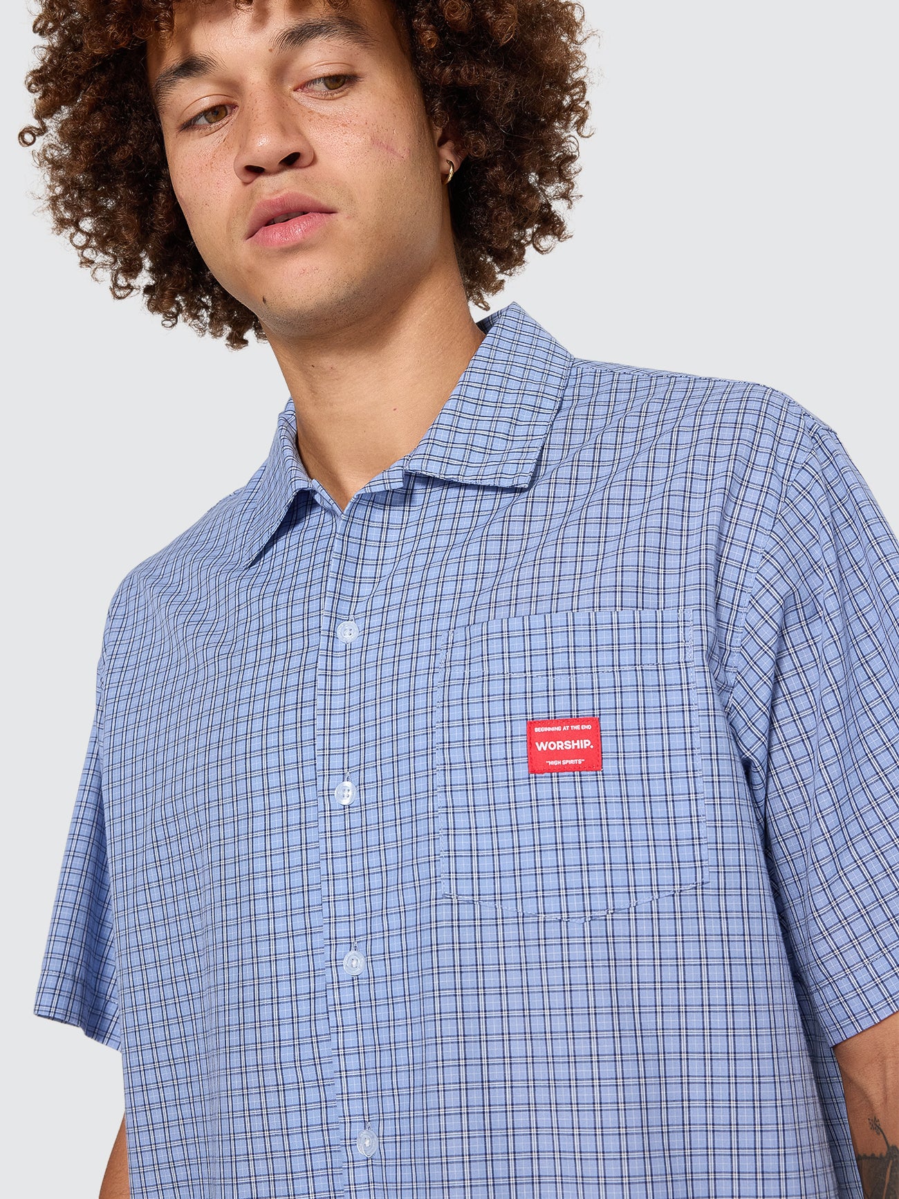 Work Short Sleeve Shirt - Blue - Image 6