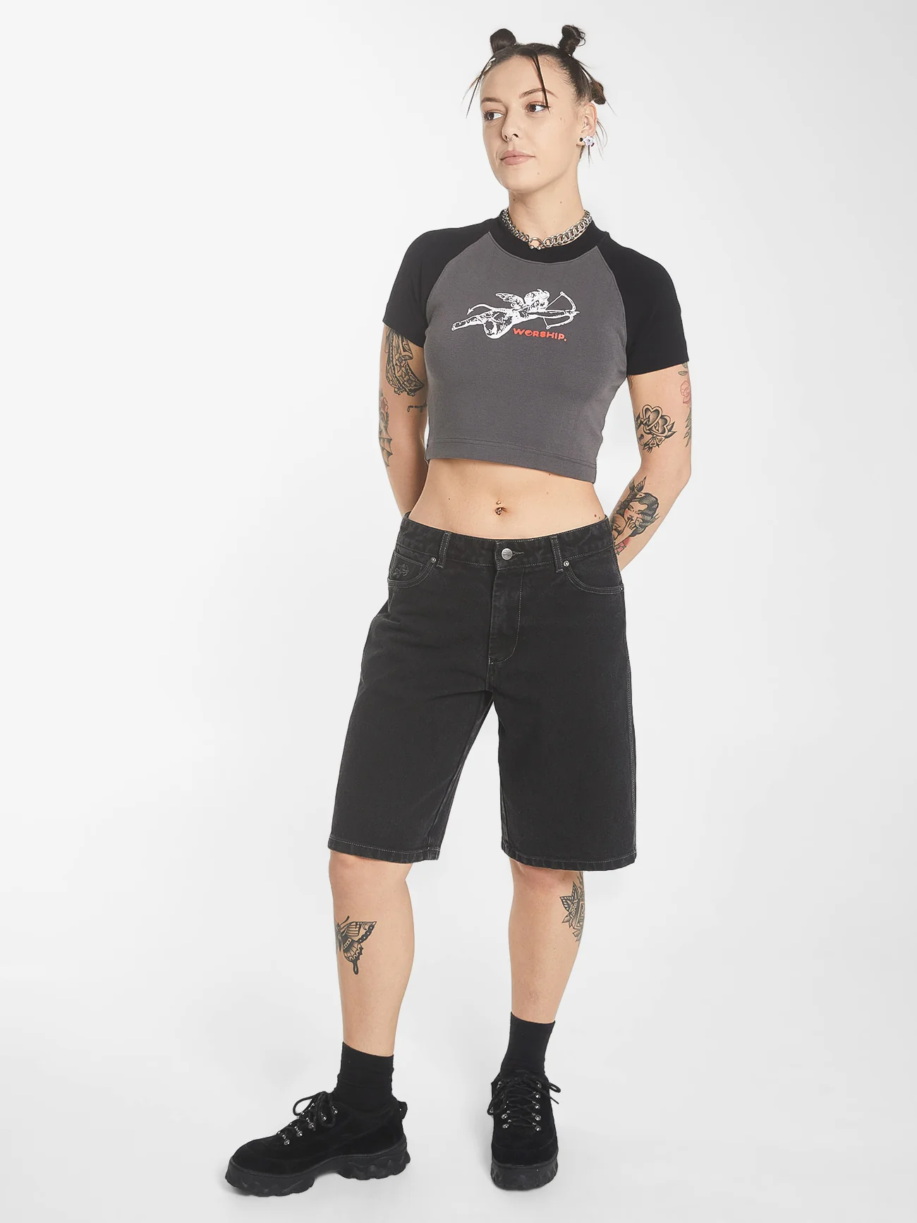 Worship Big Baggy Short - Broken Black - Image 6