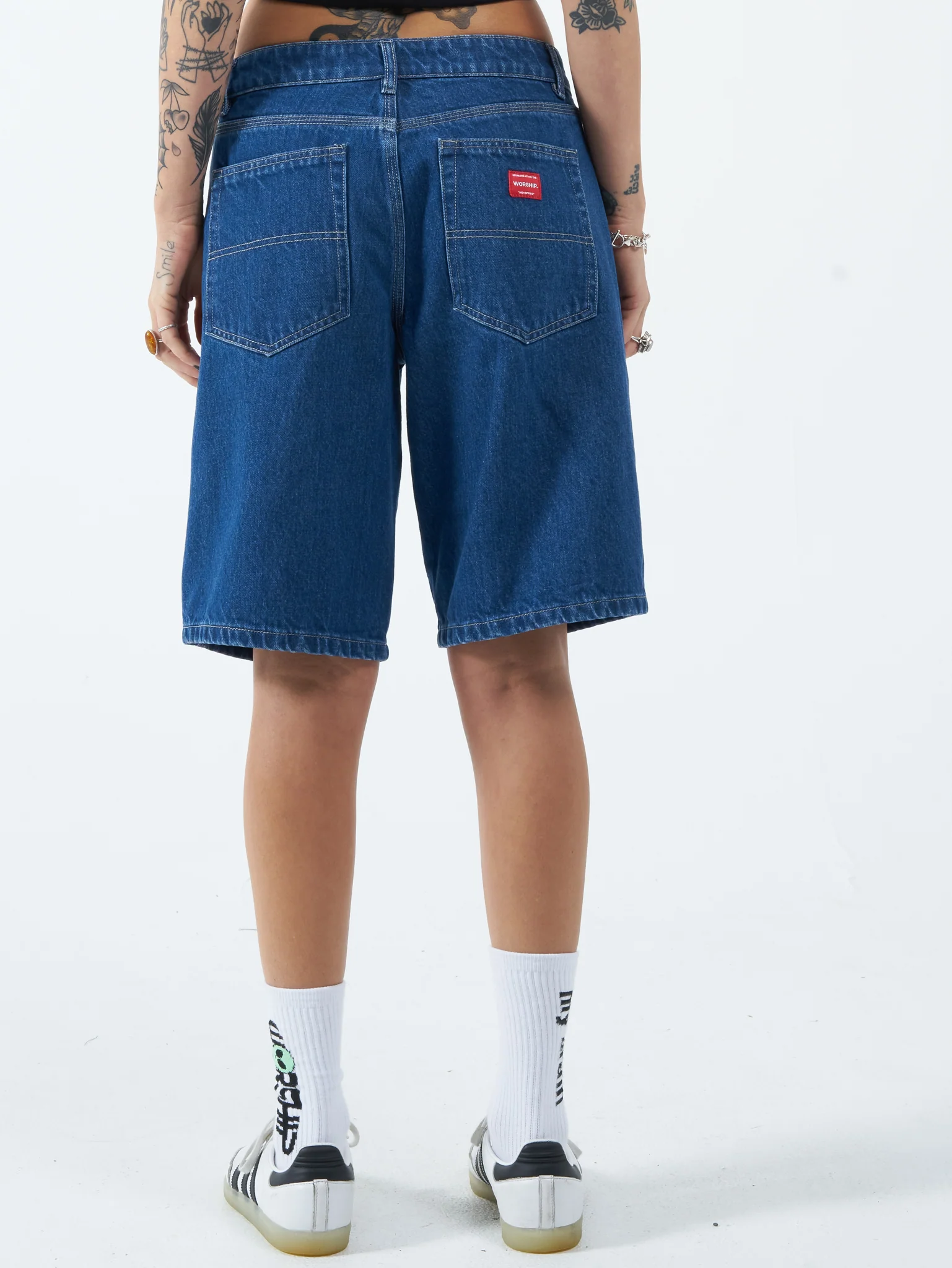 Worship Big Baggy Short - Dark Electric Blue - Image 2