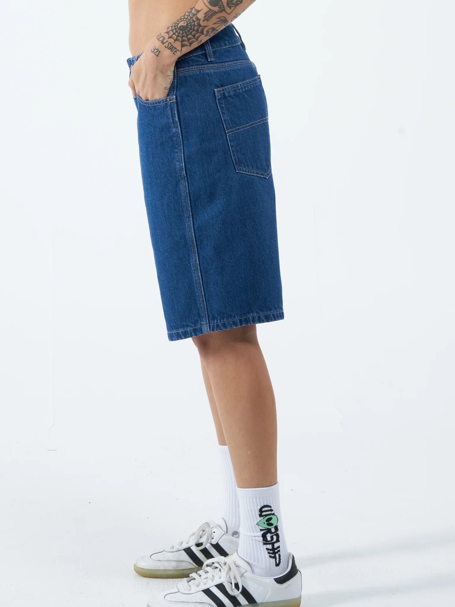 Worship Big Baggy Short - Dark Electric Blue - Image 3
