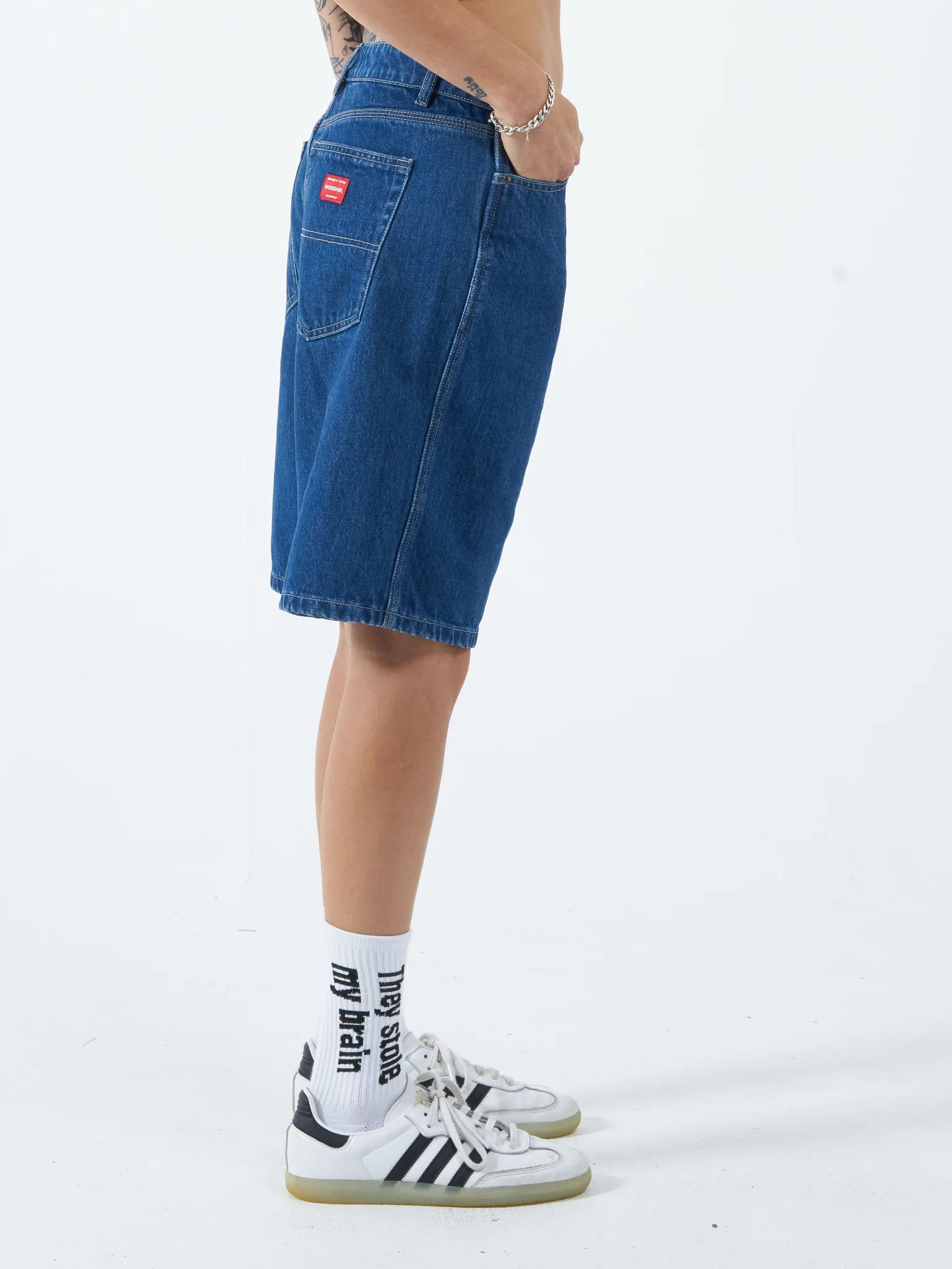 Worship Big Baggy Short - Dark Electric Blue - Image 4