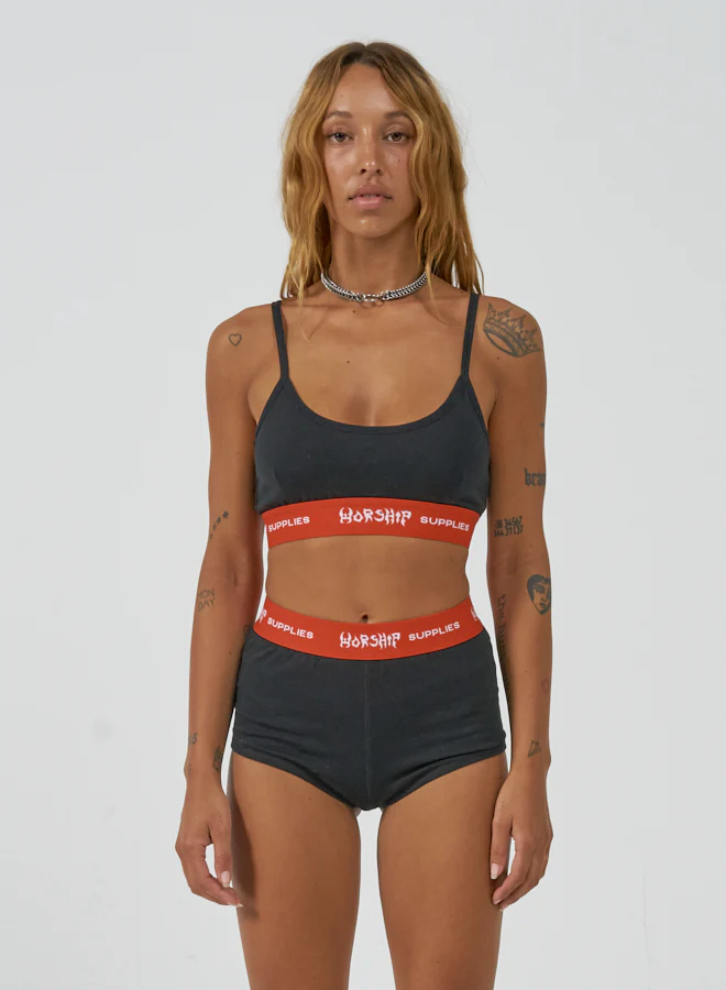 Worship Bralette 2Pack - Black-Grey Marle - Image 2