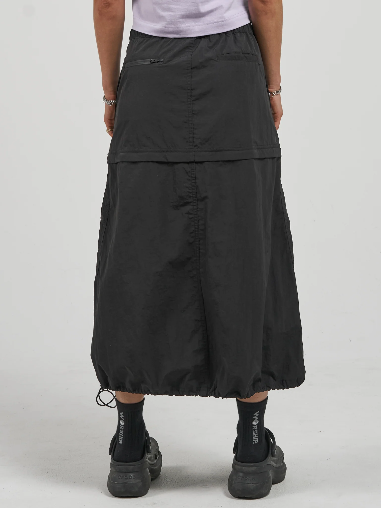 Worship Cargo Maxi Skirt - Black - Image 2