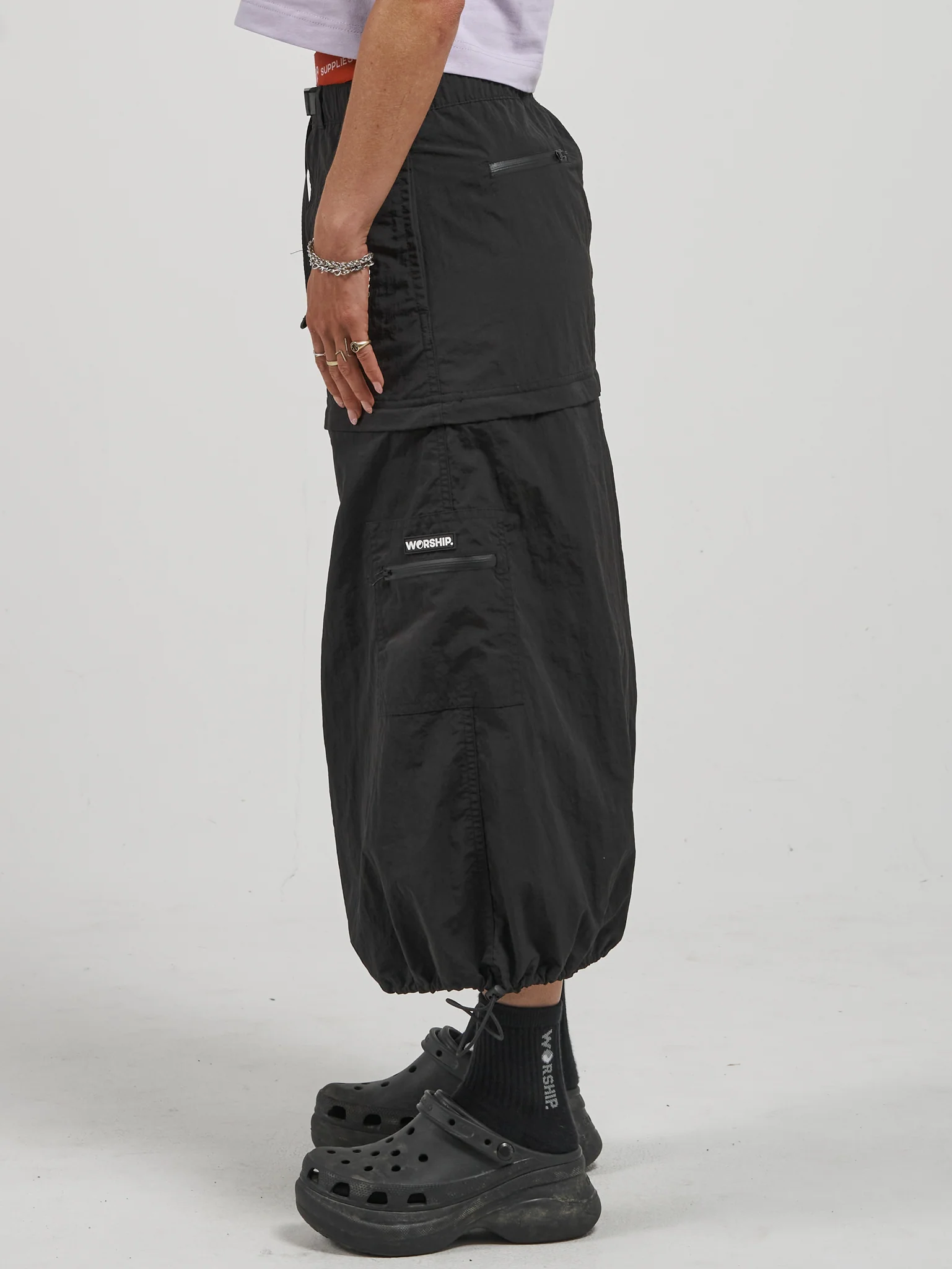 Worship Cargo Maxi Skirt - Black - Image 5