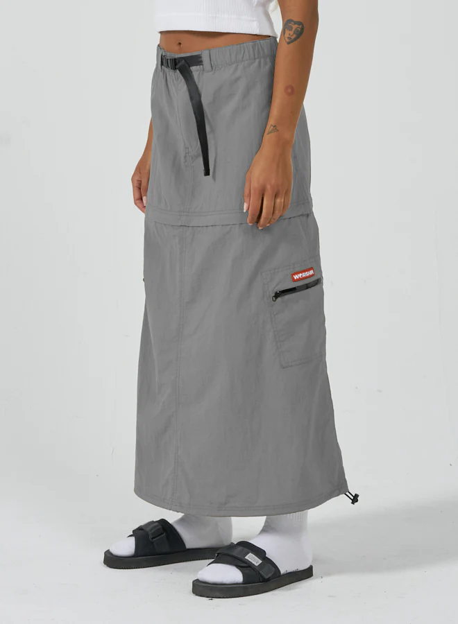 Worship Cargo Zip Off Skirt - Mid Grey - Image 2