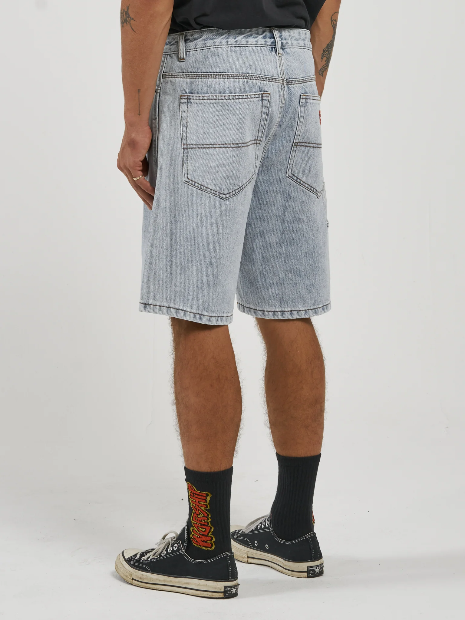 Worship Carpenter Jean Short - Raged Blue Fade - Image 4
