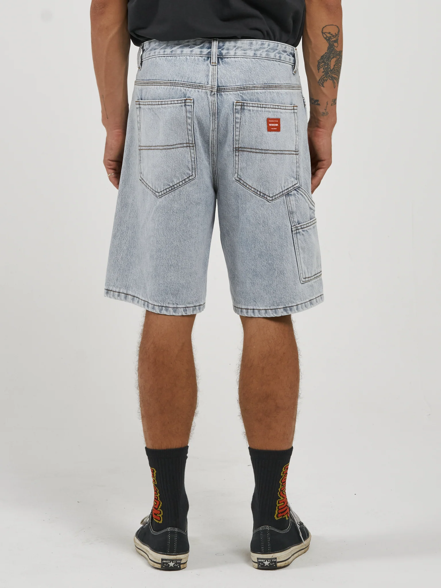 Worship Carpenter Jean Short - Raged Blue Fade - Image 5