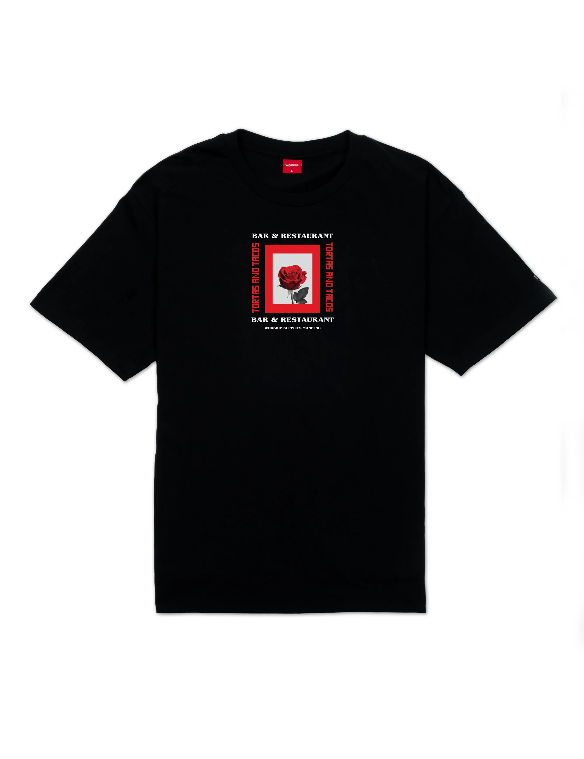 Worship Frankies Tortas And Tacos Tee â€“ Black - Image 3