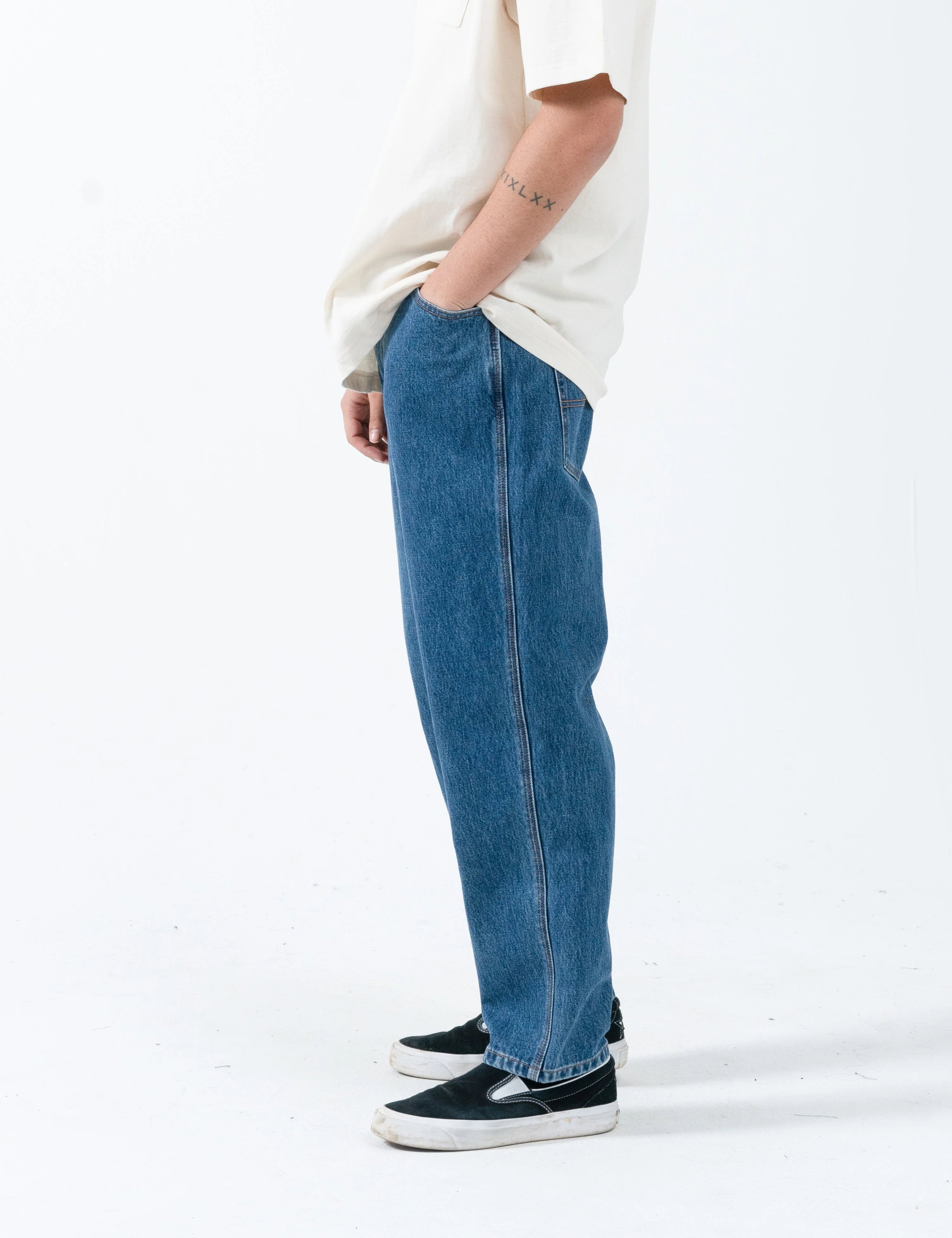 Worship Lounger Jean - Raged Rinsed Blue - Image 5