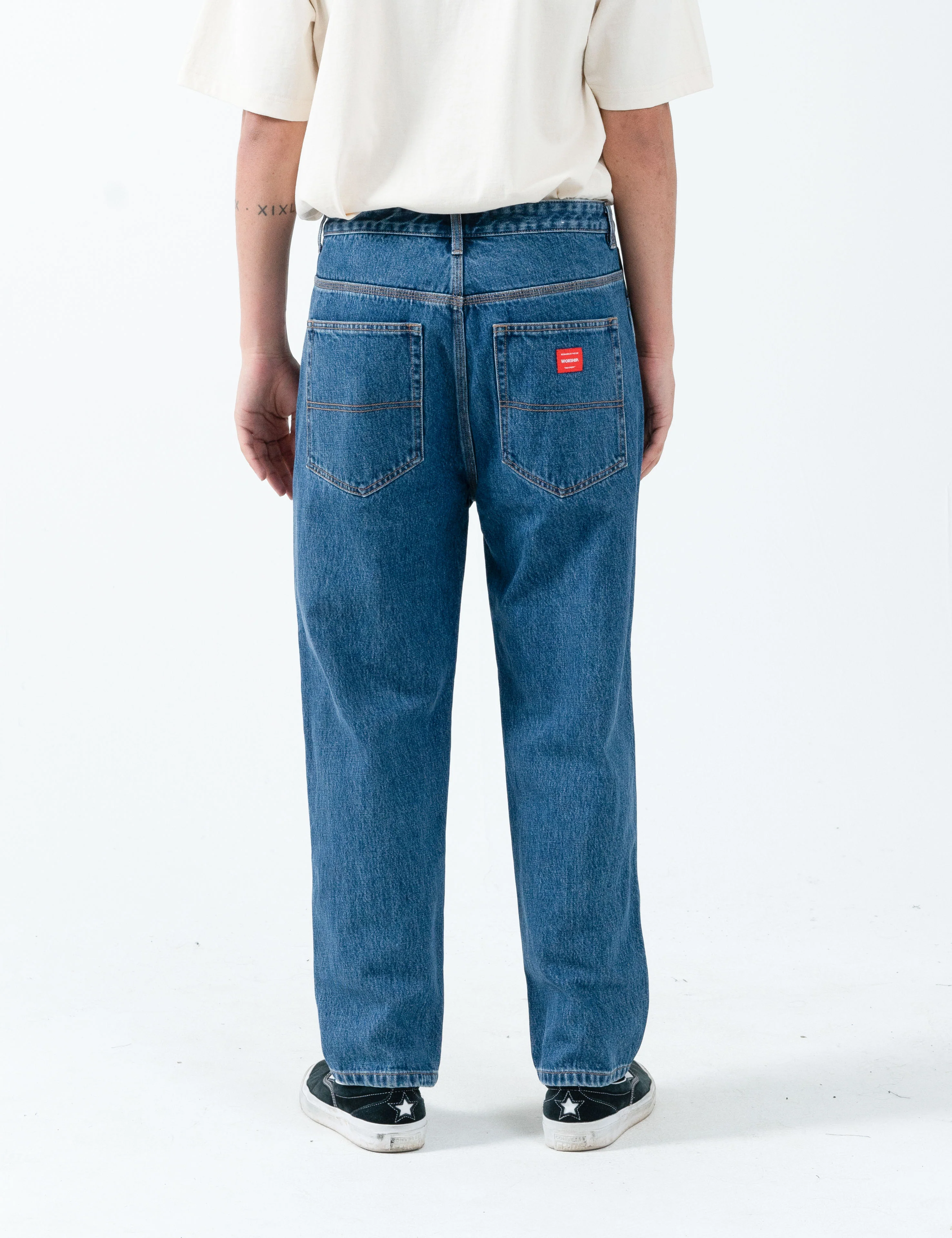 Worship Lounger Jean - Raged Rinsed Blue - Image 9
