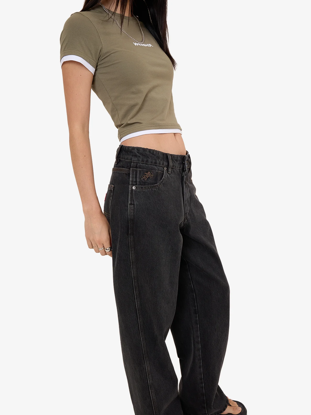 Worship Sloucher Jean - Phantom - Image 3