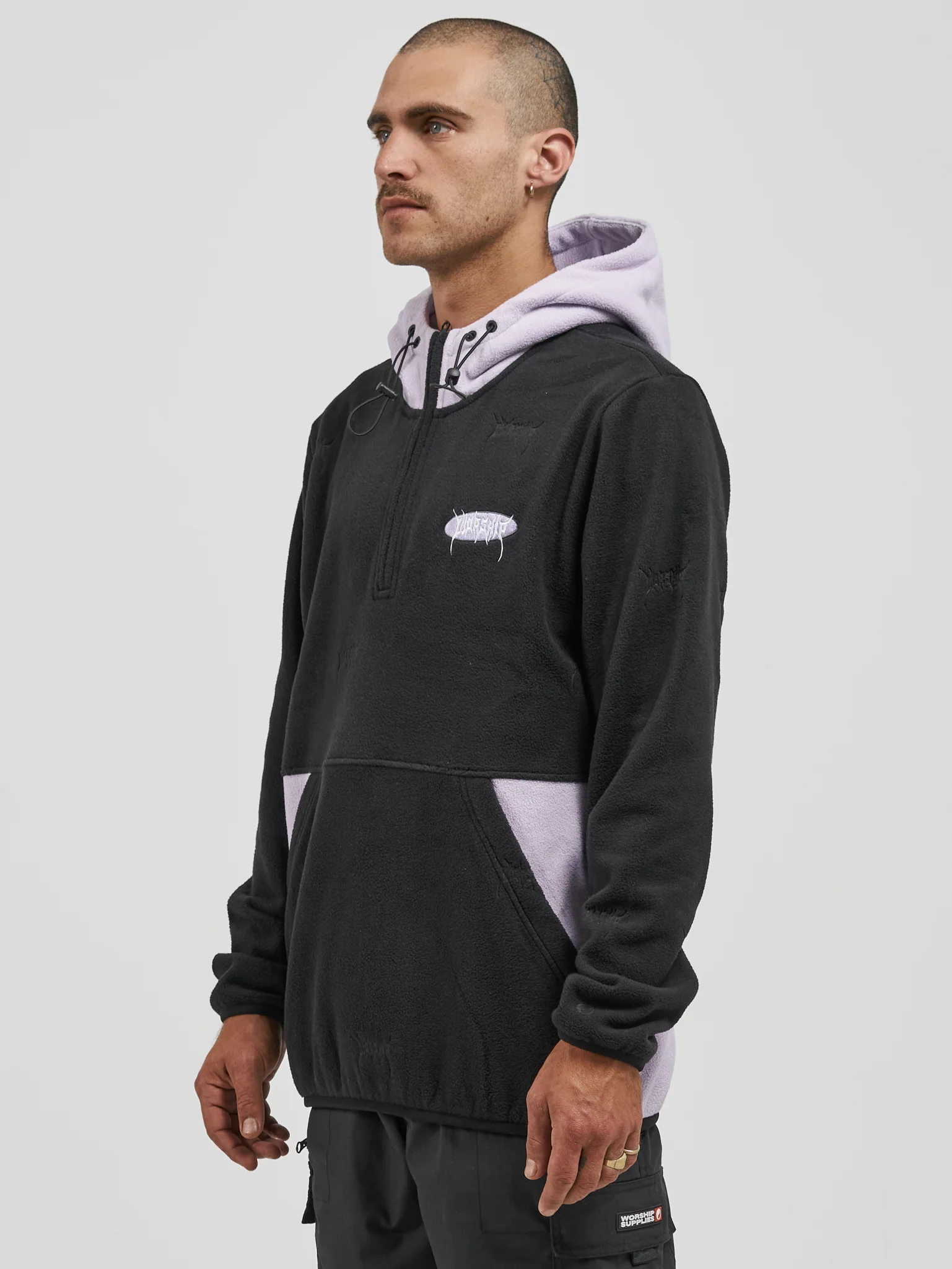 Zorg Quarter Zip Hood Polar Fleece - Black - Image 2